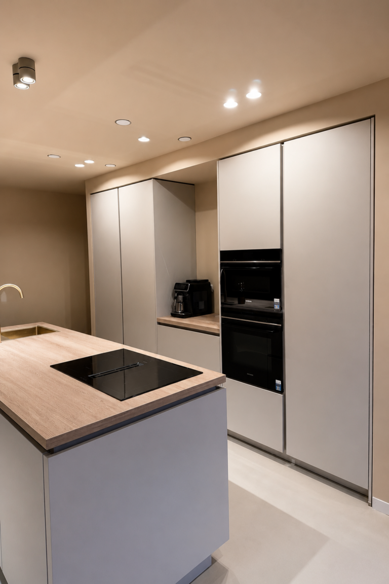 Keuken met inbouwovens en witte kastenwand, Berkel en Rodenrijs